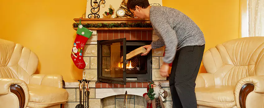 Rusted Metal Fireplace Restoration in Cave Spring, Virginia